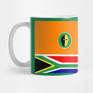 Sporty South African Design on Green Background Mug